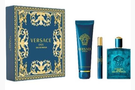 Estuche Versace Eros Parfum 3PZS 100ml Perfume + 10ml EDP + Gel De Baño